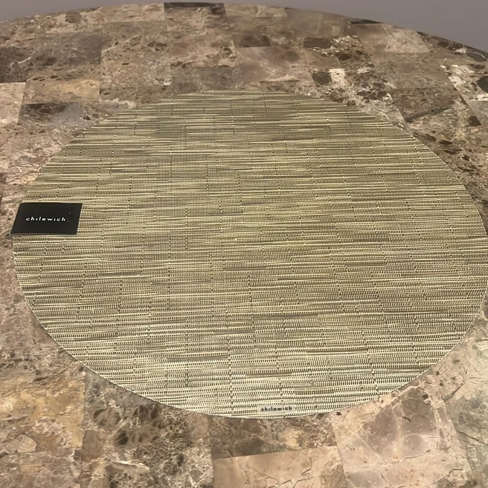 Chilewich Bamboo Round Camel Easy-Care Placemat, Set of 8